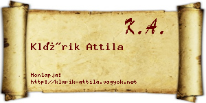Klárik Attila névjegykártya
