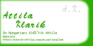 attila klarik business card